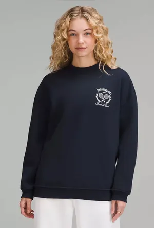 Lululemon Heavyweight Fleece Pullover Tennis Club Navy Blue Sweatshirt Oversized thumbnail 1