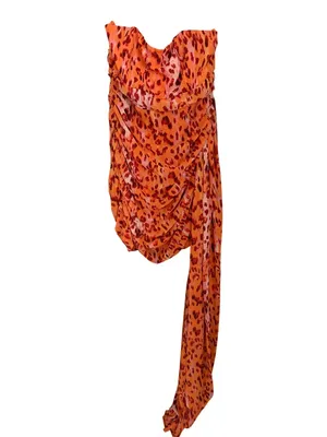 NWT Love & Lemonade Orange Leopard Mini Dress Size XL thumbnail 3