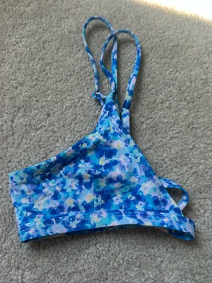 Bright Swimwear Blue Floral Bralette Bikini Top size small thumbnail 4