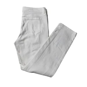 Oasis by Eunina White Distressed Jeans Size 11 Mid Rise Straight thumbnail 5
