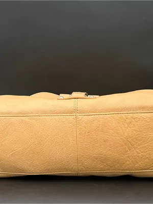 B. MAKOWSKY Beige Tan Pebbled Leather Chain Strap Tote Shoulder Bag thumbnail 6