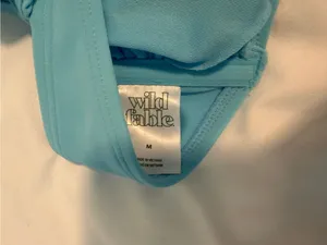Wild Fable Light Blue Ruffle Swimsuit Bikini Set Size Medium thumbnail 4