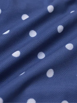 Samiol 3-piece Navy Polka Dot Halter Tankini Set with Ruffle Trim thumbnail 8