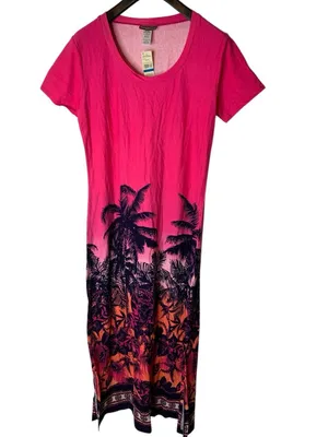 Tommy Bahama ombre palm long t shirt dress women's size XL NEW WITH TAGS thumbnail 2