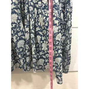 Talisman Blue Blossom Floral Cotton Midi Dress Relaxed Fit Boho S M thumbnail 4