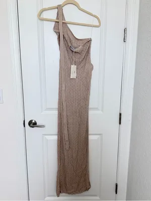 NWT Peppermayo Carryn Knit Maxi Dress S/M Beige Euro Summer Resort It Girl Beach thumbnail 12