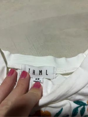 THML White Floral Embroidered Tank top XS thumbnail 3