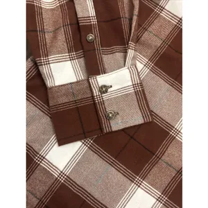Abercrombie & Fitch Women Soft AF Oversized Flannel Shirt Plaid L Chore Ranch thumbnail 4