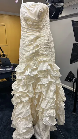 Christina Wu Ruffled Ivory Wedding Gown thumbnail 1