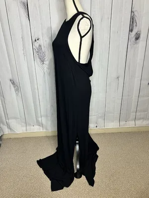 PPLA Womens Black Plunging Open Back Knit Tank Dress Sleeveless Size M thumbnail 4
