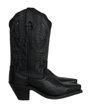 Masterson Boot Co Black Cowboy Boots With White Stitching 6.5 Leather Cowgirl thumbnail 1
