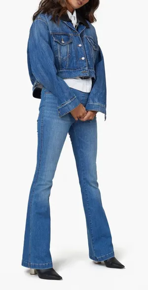 Spanx Flare Leg Pull-On Jeans in Vintage Indigo Women's sz. L thumbnail 1