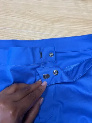 Adidas Originals Chino Shorts Blue Cuffed Trefoil Size Small thumbnail 6