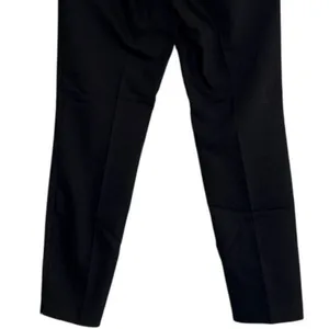 Zara Slim Straight Mid Rise Ankle Cropped Trouser Flat Front Pockets M Black thumbnail 6