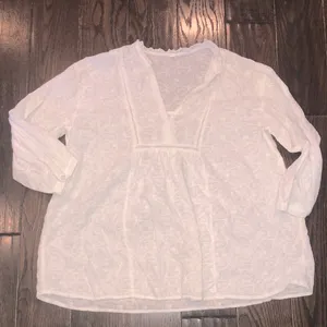 White cotton top boho size large thumbnail 1