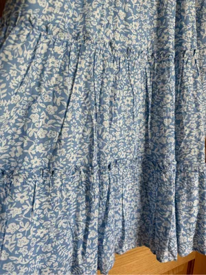 Altar'd State Aubrey Floral Mini Dress NWT Blue White Smocked Tiered XL thumbnail 4