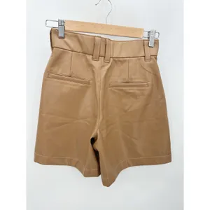 Abercrombie‎ & Fitch Vegan Leather Shorts Womens XS Camel Tan High Waist HE25 thumbnail 2