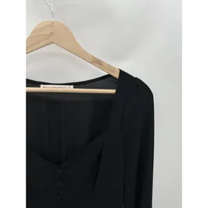 Abercrombie‎ & Fitch Black Sweetheart Button Through Long Sleeve Blouse Small thumbnail 4