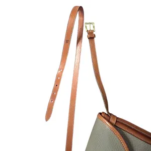 Dooney & Bourke Vintage Leather Shoulder Taupe Tan Cavalry Spectator Crossbody thumbnail 11