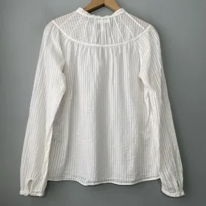 Old Navy Perfect Fit Sheer Peasant Top Size L White Renaissance Boho Romantic thumbnail 5