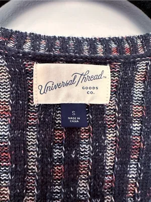 Universal Threads Multicolor Textured Knit Sweater Vest Button Front S thumbnail 6