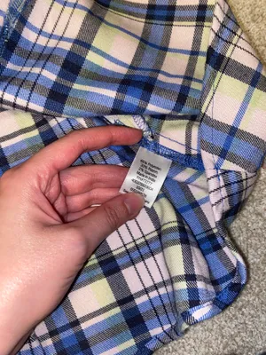 SO Pink Plaid Mini Skirt Blue Size 8 thumbnail 7