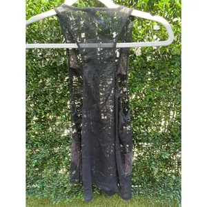 O'Neill Womens Black Sheer Lace Racerback Button Down Tank Top Size Medium‎ thumbnail 4