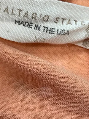 Altar'd State Peach Orange Swiss Dot Puff-Sleeve Mini Dress thumbnail 5
