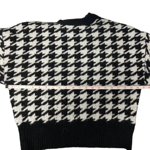 H&M Wool Blend Pullover Knit Chunky Black & White Sweater Size XS thumbnail 5
