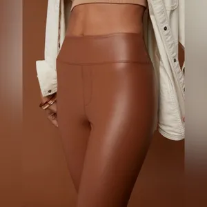 OFFLINE By Aerie Real Luxe Faux Leather Legging in Horizon Brown Size Medium thumbnail 5