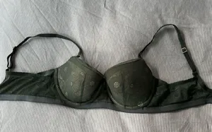 Lace Green and Tan Bra with Rose Gold clasps thumbnail 3