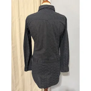 Levis Shirt Dress M Black Eyelet Embroidered Western Tunic‎ Tie Belt Cottagecore thumbnail 3