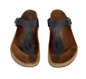 Birkenstock Gizeh Black Leather Sandals Womens Sz 38 / US 7 thumbnail 1