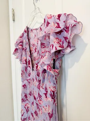 BHLDN Eva Flutter Sleeve Plunge V-neck Maxi Dress Floral Wedding Guest Occasion thumbnail 4