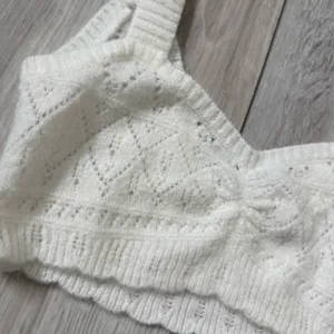 Revolve For Love & Lemons Coquette Open Knit Blanca Crochet Crop Top size small thumbnail 3