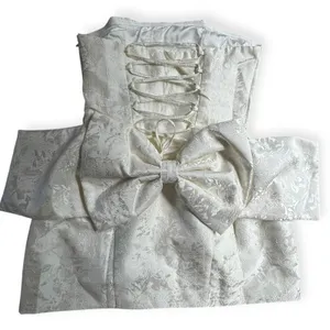 NWD BabyBoo Elenora Mini Dress Ivory Big Bow Size Medium thumbnail 5