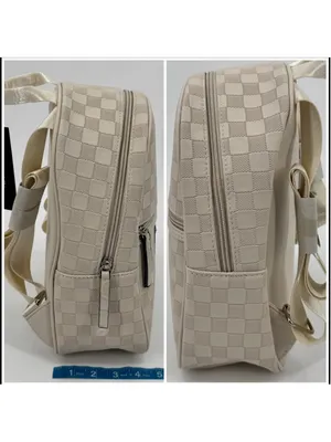 NWT Tahari Bone Checkered Mini Backpack One Size Beige thumbnail 4