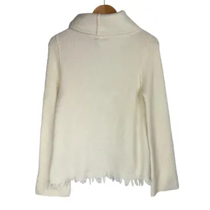 Anthropologie Akemi Kin Wool Alpaca Turtleneck Sweater Sz Small Fringe Trim thumbnail 3