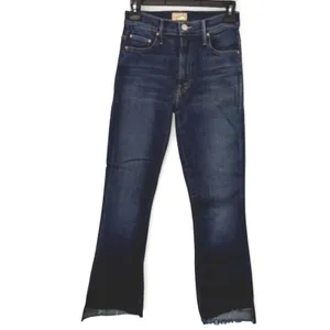 MOTHER Denim The Hustler Ankle Jeans Womens 24 High Rise Frayed Hem Bootcut Blue thumbnail 2