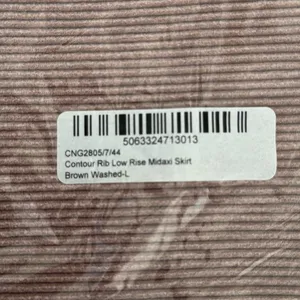 NWT PrettyLittleThing Contour Rib Brown Washed Midaxi Skirt | Size L thumbnail 6
