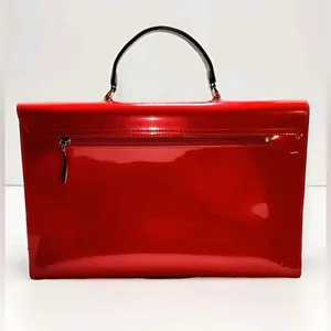 Beijo Business Class Red Patent Leather Large Top Handle Bag/Purse/Tote Rare thumbnail 4