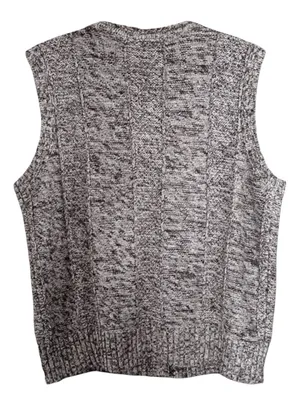 Vintage North Crest Sweater Vest Large Gray Marled Ramie Cotton Grandpa Preppy thumbnail 3