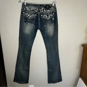 Miss Me Bootcut Western Thick‎ Stitch Flap Pocket Embellished Denim Jeans thumbnail 10