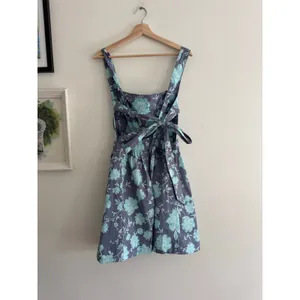 FREE PEOPLE Meet Me In Maui Printed Mini Dress in Ocean Combo Blue Size XL thumbnail 6