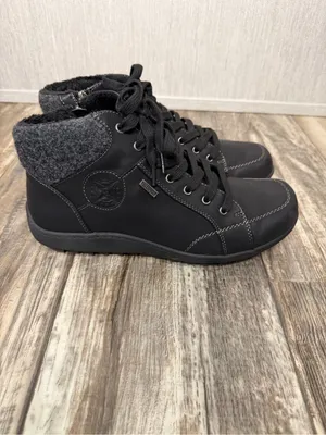 Wanderlust Black Lace-Up Women’s Ankle Boots Size 8.5 Extra Wide thumbnail 9