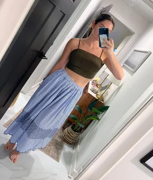 Boutique Green Crop Top thumbnail 1