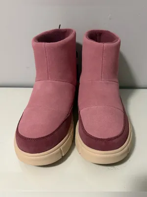 Sorel Pink Two-Tone Suede Waterproof Ankle Booties thumbnail 2