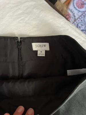Jcrew black leather mini skirt thumbnail 2