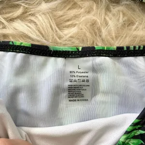 3 Piece Green Jungle Tropical Swim Set Bikini & Sheer Cover Up L thumbnail 6