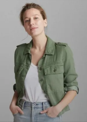 NEW Gap Tencel Icon Military Utility Jacket Olive Green Pockets Size XL thumbnail 1